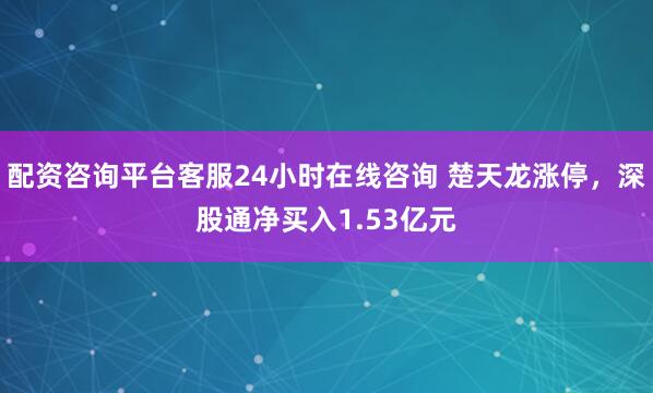 配资咨询平台客服24小时在线咨询 楚天龙涨停，深股通净买入1.53亿元